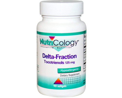 Дельта-фракція токотрінол, Delta-Fraction Tocotrienols, Nutricology, 125 мг, 90 кап.