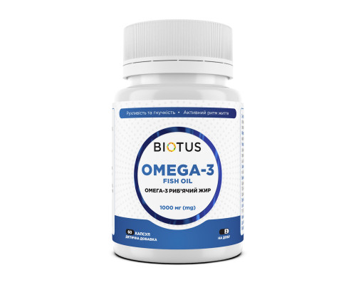 Омега-3 риб'ячий жир, Omega-3 Fish Oil, Biotus, 60 капсул (1000 мг на 2 капсули)