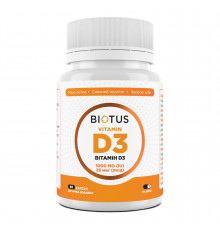 Вітамін D3, Vitamin D3, Biotus, 25 мкг (1000 МО), 60 капсул