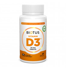 Вітамін D3, Vitamin D3, Biotus, 25 мкг (1000 МО), 180 капсул
