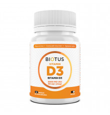 Вітамін D3, Vitamin D3, Biotus, 2000 МО, 60 капсул