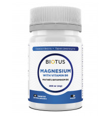 Магній з вітаміном В6, Magnesium with Vitamin B6, Biotus, 60 таблеток