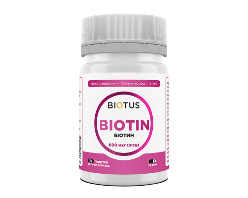 Біотин, Biotin, Biotus, 600 мкг, 30 таблеток