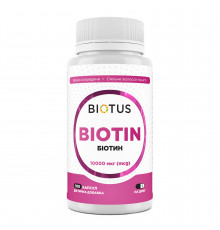 Біотин, Biotin, Biotus, 10000 мкг, 100 капсул