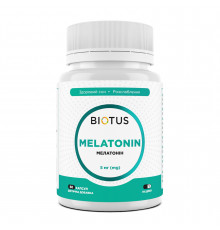 Мелатонін, Melatonin, Biotus, 5 мг, 60 капсул