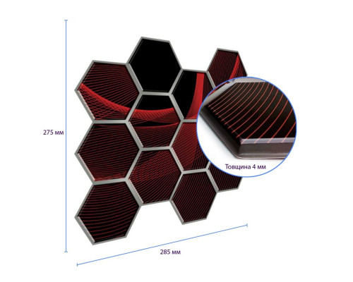 Декоративная ПВХ плитка на самоклейке 275х285х4мм Соты, цена за 1 шт. (СПП-503) SW-00000667