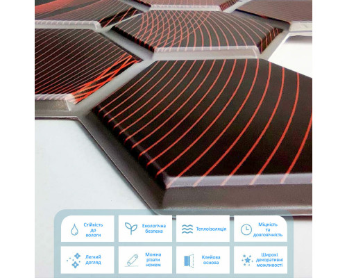 Декоративная ПВХ плитка на самоклейке 275х285х4мм Соты, цена за 1 шт. (СПП-503) SW-00000667