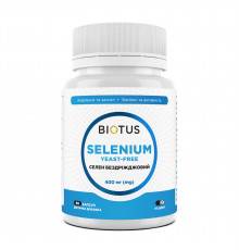 Селен без дріжджів, Selenium, Biotus, 400 мкг, 60 капсул