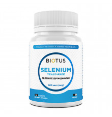 Селен, Selenium, Biotus, без дріжджів, 400 мкг, 60 капсул