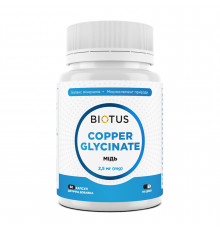 Мідь гліцинат, Copper Glycinatt, Biotus, 2.5 мг, 60 капсул