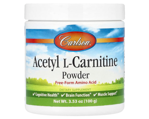 Ацетил карнітин, Acetyl-L-Carnitine, Carlson, порошок амінокислоти, 100 г