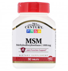 Метилсульфонілметан МСМ, MSM, 21st Century, 1000 мг, 90 таблеток