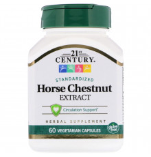 Екстракт кінського каштана, Horse Chestnut Seed, 21st Century, стандартизований, 60 вегетаріанських капсул (300 мг на капсулу)