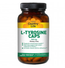 Тирозин, L-Tyrosine, Country Life, 500 мг, 100 капсул