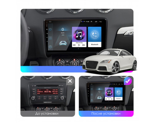 Штатная магнитола Lesko для Audi TT II (8J) Рестайлинг 2010-2014 экран 9" 2/32Gb 4G Wi-Fi GPS Top