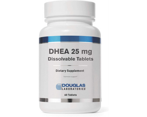 ДГЕА, мікронізований, DHEA, Douglas Laboratories, для підтримки імунітету, мозку, кісток, обміну речовин та сухої м'язової маси, 25 мг, 60 таблеток
