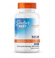 Метилсульфонілметан, МСМ, MSM, Doctor's Best, 1000 мг, 180 капсул