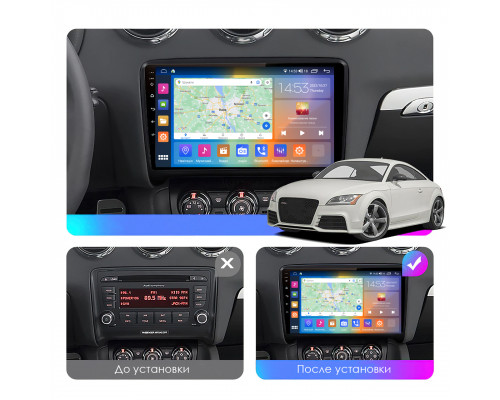 Штатная магнитола Lesko для Audi TT II (8J) Рестайлинг 2010-2014 экран 9" 4/64Gb CarPlay 4G Wi-Fi GPS Prime