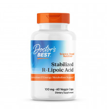 R-ліпоєва кислота, R-Lipoic Acid, Doctor's Best, з біопосиленим Na-RALA, 100 мг, 60 веганських капсул