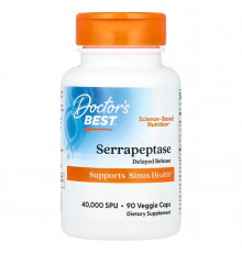Серрапептаза, Serrapeptase, Doctor's Best, 40 000 SPU, 90 капсул