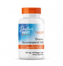 Ресвератрол, Trans-Resveratrol 100 з ResVinol, Doctor's Best, 100 мг, 60 капсул