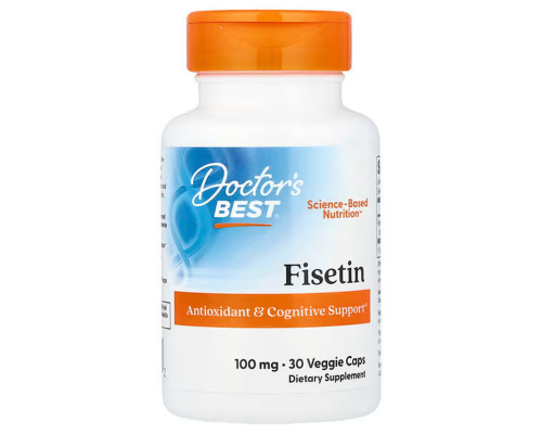 Фізетин, Fisetin, Doctor's Best, 100 мг, 30 вегетеріанських капсул