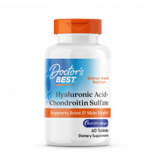 Гіалуронова кислота з хондроїтином, Hyaluronic Acid with Chondroitin, Doctor's Best, з колагеном BioCell, 60 таблеток