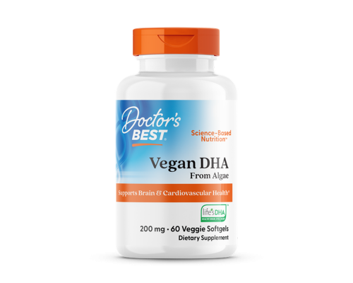 Омега-3 з водоростей, ДГК, Vegan DHA from Algae with Life's DHA, Doctor's Best, 200 мг, 60 гелевих капсул