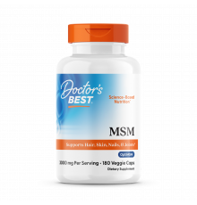 Метилсульфонілметан, MSM with OptiMSM, Doctor's Best, 1000 мг, 180 веганських капсул