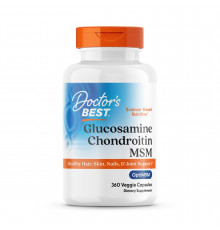 Глюкозамін хондроїтин МСМ, Glucosamine Chondroitin MSM, Doctor's Best, 360 вегетаріанських капсул