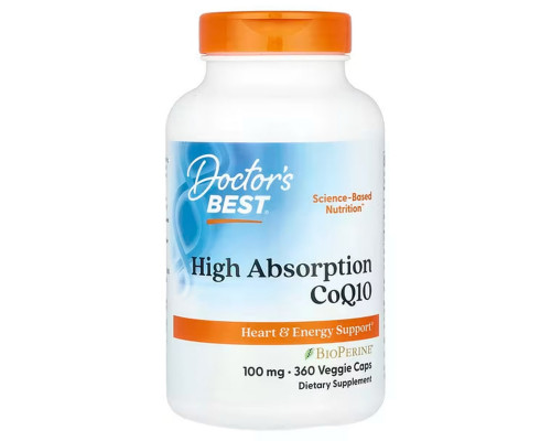 Коензим CoQ10 з біоперіном, CoQ10 with BioPerine, Doctor's Best, 100 мг, 360 капсул