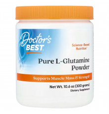 Глутамін, Pure L-Glutamine, Doctor's Best, порошок, 300 г