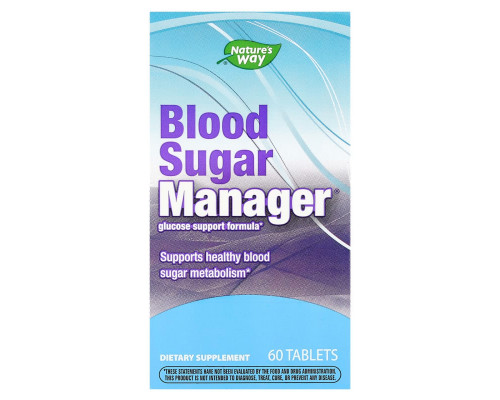 Рівень цукру в крові, Blood Sugar Manager, Nature's Way, 60 веганських таблеток