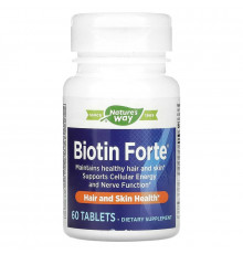 Біотин, Biotin Forte, Nature's Way, екстра сила, 60 таблеток