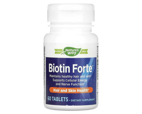 Біотин, Biotin Forte, Nature's Way, екстра сила, 60 таблеток