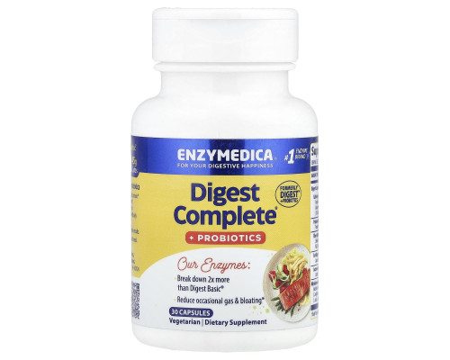 Ферменти і пробіотики, Digest + Probiotics, Enzymedica, 30 капсул