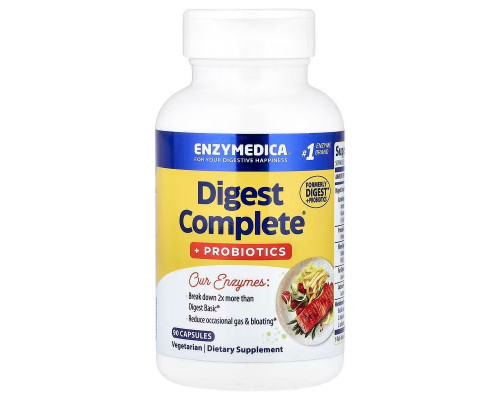 Ферменти і пробіотики, Digest + Probiotics, Enzymedica, 90 капсул