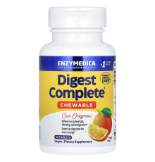 Травні ферменти, Digest, Enzymedica, смак апельсина, 30 жувальних таблеток