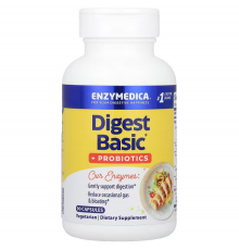 Ферменти та пробіотики, Digest Basic + Probiotics, Enzymedica, 90 капсул
