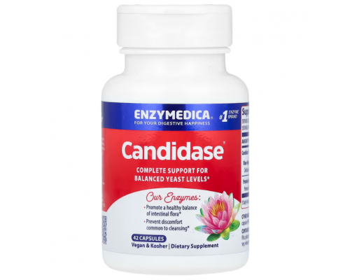 Підтримка травлення, Candidase, Enzymedica, 42 капсули