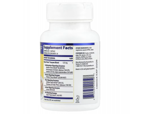 Ферменти для травлення, Essential Enzyme Formula, Enzymedica, 30 капсул