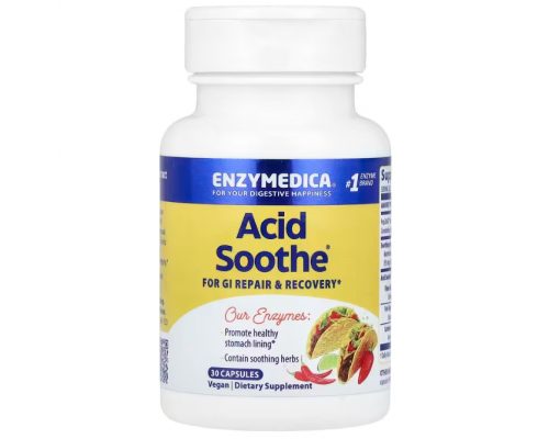 Ензими, Acid Soothe, Enzymedica, 30 капсул