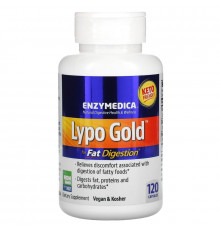 Оптимізатор перетравлення жиру, Lypo Gold, Enzymedica, ферменти, 120 капсул