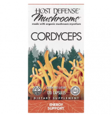 Кордицепс, Cordyceps, Host Defense, для захисту організму, енергетична підтримка, 1 г, 120 вегетаріанських капсул