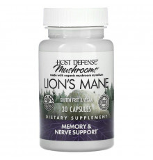 Їжовик гребінчастий, Lion's Mane, Fungi Perfecti, Host Defense, підтримка пам'яті та нервів, 1 г, 30 вегетаріанських капсул