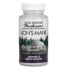 Їжовик гребінчастий, Lion's Mane, Fungi Perfecti, Host Defense, підтримка пам'яті та нервів, 1 г, 60 вегетаріанських капсул
