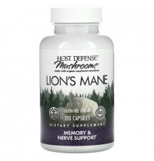 Їжовик Гребінчастий, Lion's Mane, Fungi Perfecti, Host Defense, підтримка пам'яті та нервів, 1 г, 120 вегетаріанських капсул