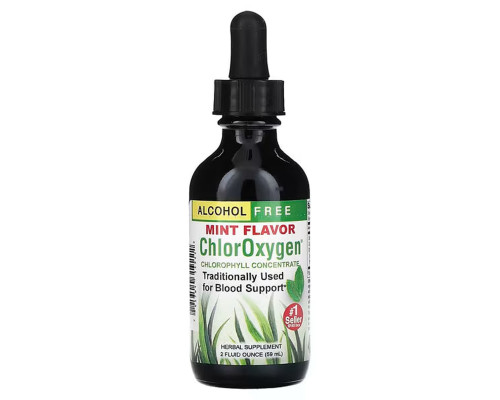 Концентрат хлорофілу, без спирту, ChlorOxygen, Herbs Etc., смак м'яти, 59 мл