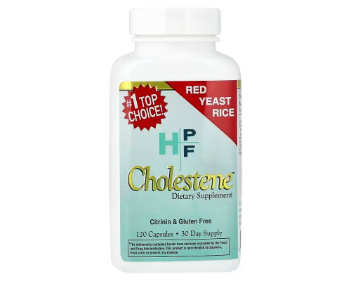 Червоний дріжджовий рис, HPF, Cholestene, Healthy Origins, 120 капсул (600 мг на капсулу)