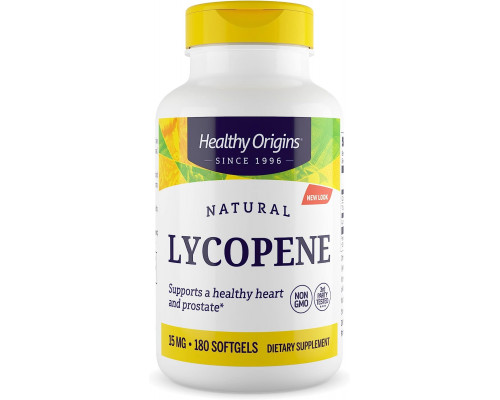 Лікопін, Natural Lycopene, Healthy Origins, 15 мг, 180 гелевих капсул